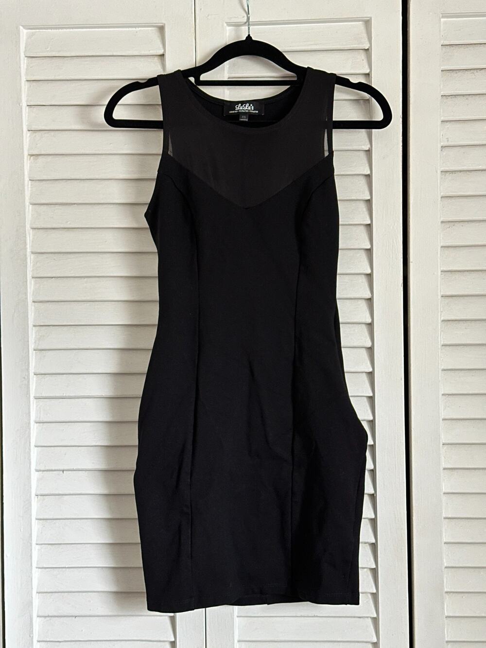 Lulus Black Bodycon Dress XS Mesh Sweetheart Cutout Sleeveless Mob Wife